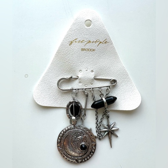 Free People carry on dangle pin Silver Celestial Charm Brooch - Picture 5 of 5